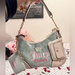 Juicy Couture Mint and Cream Shoulder Bag